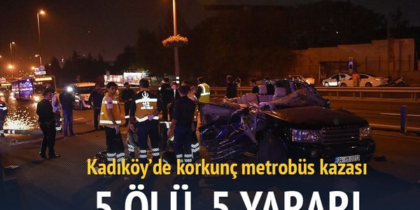 İstanbul'da Metrobüs kazası: 5 ölü, 5 yaralı