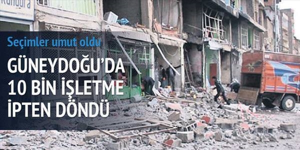 G�neydo�u'da 10 bin i�letme ipten d�nd�