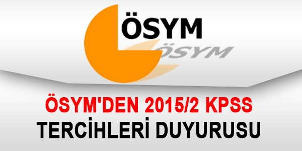 ÖSYM'den 2015/2 KPSS duyurusu