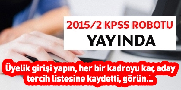2015/2 KPSS robotu yayında