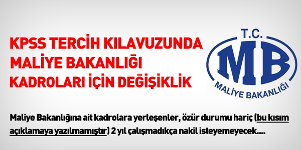 2015/2 KPSS tercih kılavuzunda değişiklik