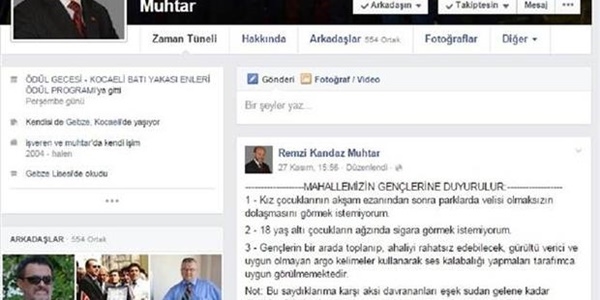 Mahalle muhtarından kız çocukları için dayaklı uyarı mesajı