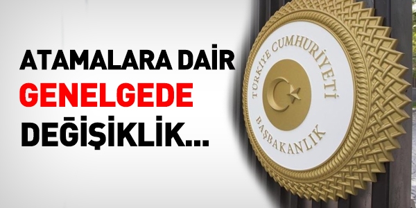 2015/13 sayılı Başbakanlık Genelgesinde değişiklik