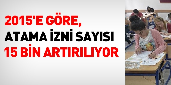 2016'da, atama izni sayısı 15 bin artacak