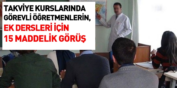 Yetiştirme kurslarında görevli öğretmenlerin ek dersleri