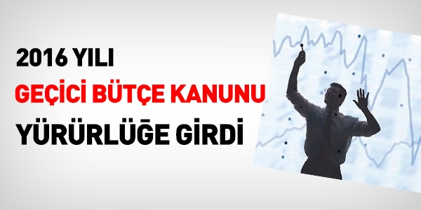 6654 sayılı 2016 Yılı Merkezi Yönetim Geçici Bütçe Kanunu