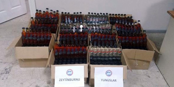 �stanbul'da 700 �i�e sahte i�ki ele ge�irildi