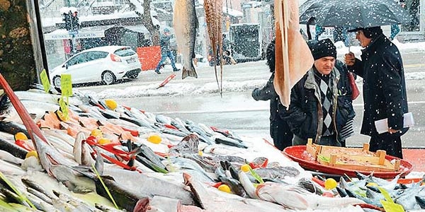 Kar yağışı, balık fiyatlarını uçurdu