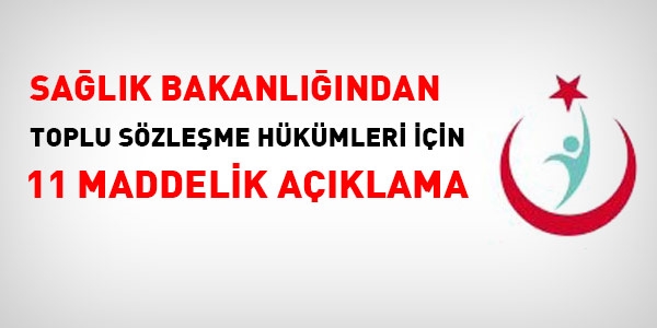 Sağlık Bakanlığından, toplu sözleşme hükümleri için 11 maddelik açıklama