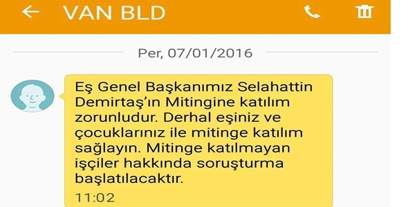 HDP'den işçilere tehdit mesajı