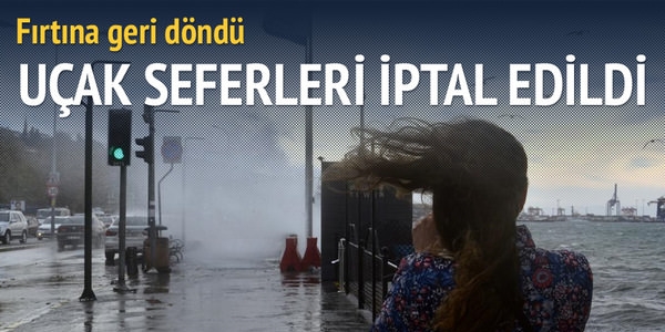 Lodos geri döndü: Uçak seferleri iptal