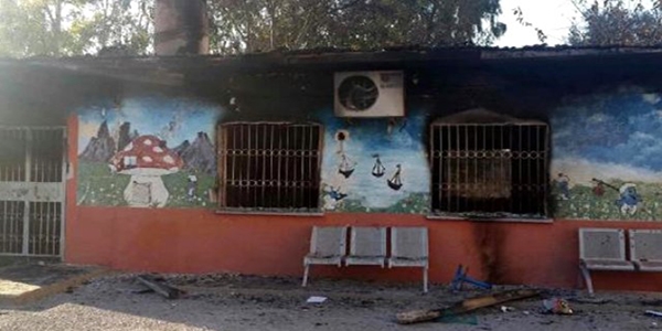 PKK yandaşları okul yaktı