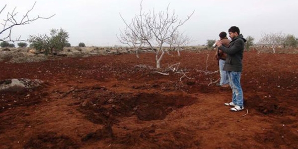 Suriye'den atılan havan mermisi Kilis'te boş araziye düştü