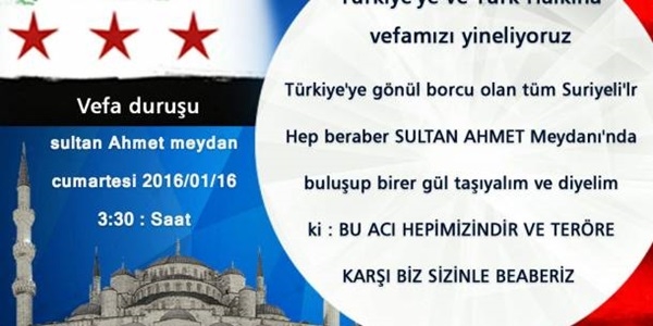 Suriyeli ��rencilerden yar�n Sultanahmet'te vefa duru�u