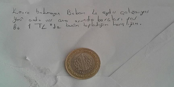 Sur'a bir lira gönderen çocuğun duygulandıran mektubu