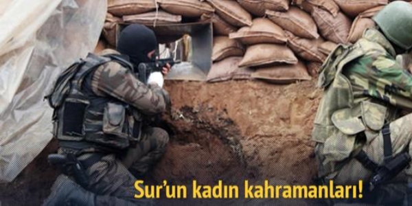 Kadın askerler Sur'da