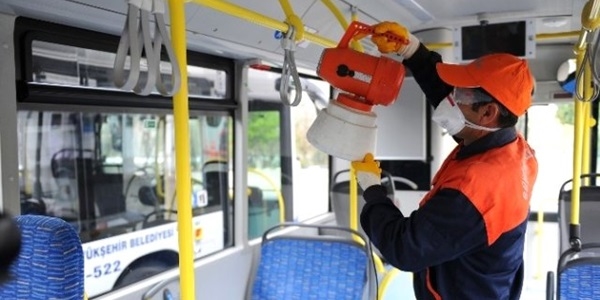 Başkent'te otobüslerde grip önlemi