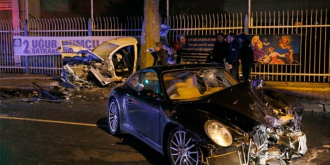 Sinan Çetin'in oğlu yol boyunca makas attı