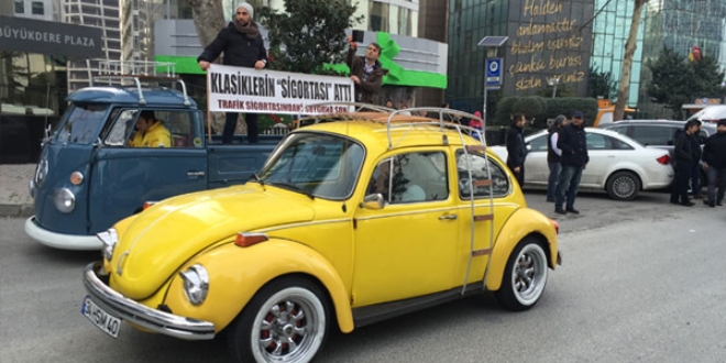 'Vosvos'larla trafik sigortası protestosu