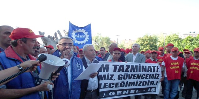 DİSK'ten kıdem tazminatı eylemi