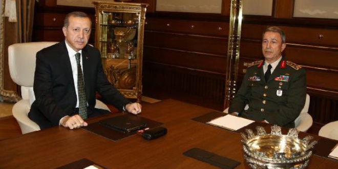 Erdoğan, Genelkurmay Başkanı Orgeneral Akar'ı kabul etti