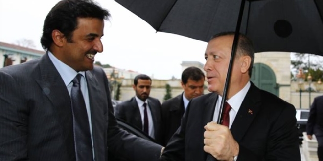 Cumhurbakan Erdoan ve Katar Emiri Al Sani stanbul'da bulutu