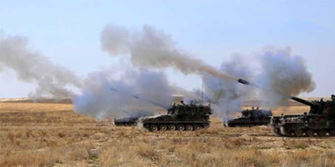 Fırtına obüsleri PYD bölgesini yine vuruyor