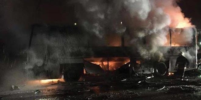 Patlama tipi doblo araçla yapıldı