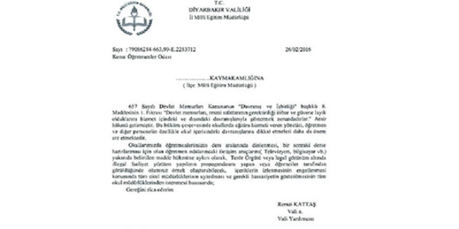 Diyarbakır'da okullara 'bölücü propaganda' uyarısı