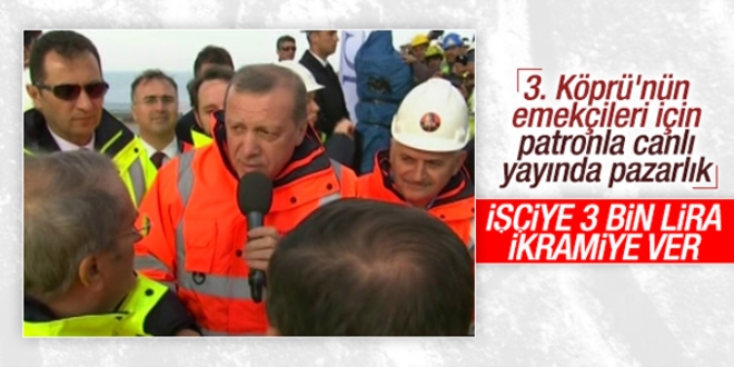 3. köprü inşaatı işçilerine 3 bin TL ikramiye müjdesi