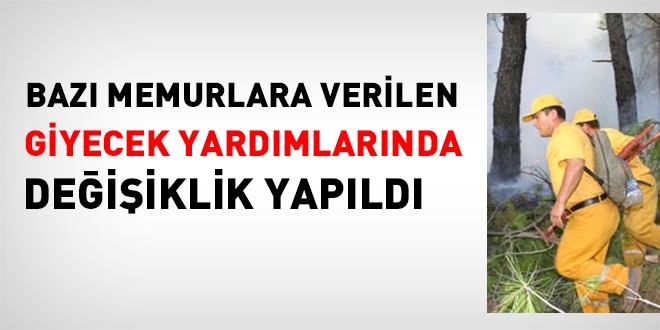 İki unvan için, giyecek yardımlarında değişiklik yapıldı