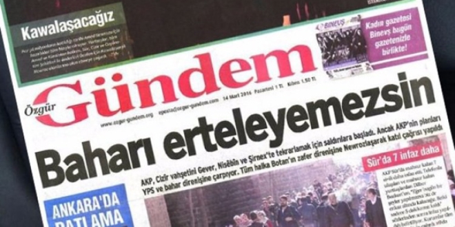 Özgür Gündem gazetesi hakkında toplatma kararı