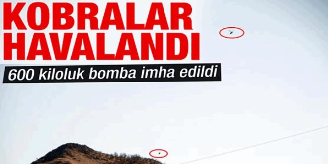Teröristlerin yola döşediği 600 kilo patlayıcı imha edildi