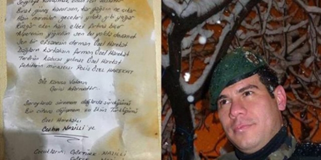 �ehit Co�kun Nazilli'nin cebinden ��kan mektup...