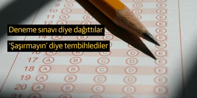 Askeri lise sorularını, deneme sınavı diye dağıtmışlar