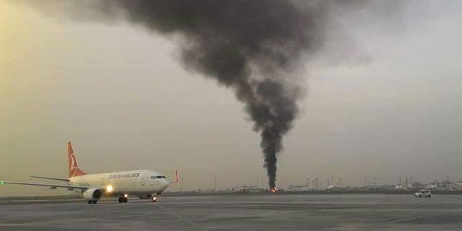 Atat�rk Havaliman� apronunda yang�n