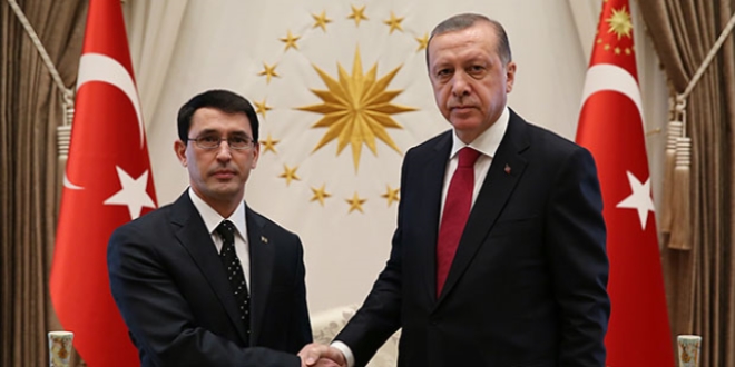 Erdoğan, Türkmenistan Büyükelçisi Amanlıyev'i kabul etti
