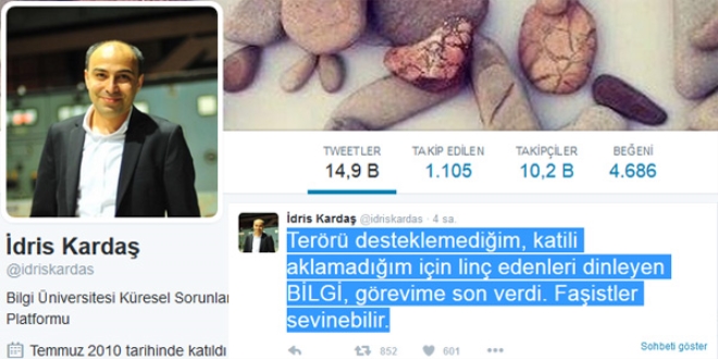 Bilgi Üniversitesi'nde bir çalışan görevden alındı