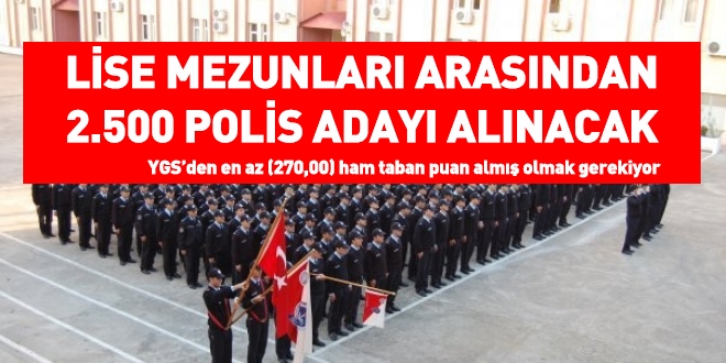 Lise mezunlar arasndan 2500 polis aday alnacak