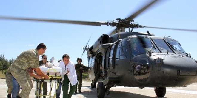 Operasyona giden helikopterle hayat kurtarld