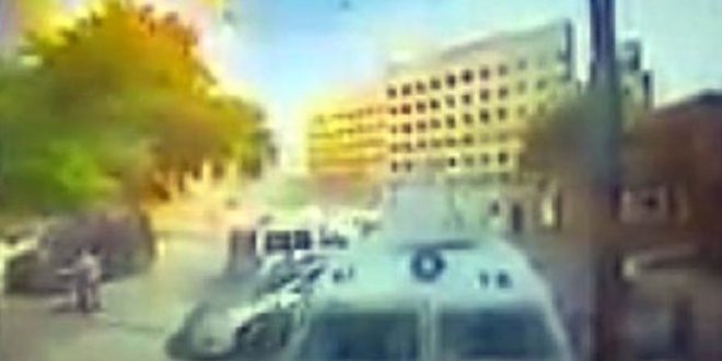 Patlama anını görüntüleyen polis memuru açığa alındı