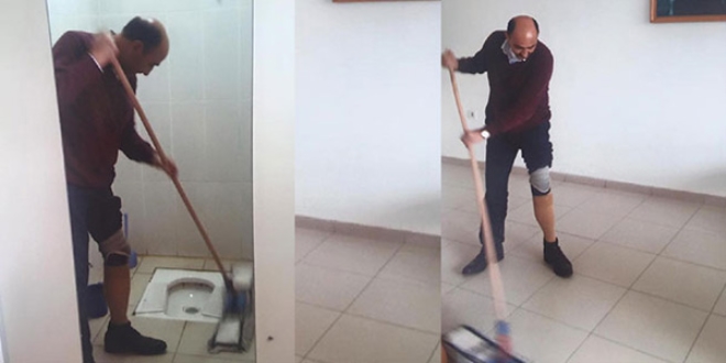 ine ge kalan Gazi'ye tuvalet temizleme cezas verildi