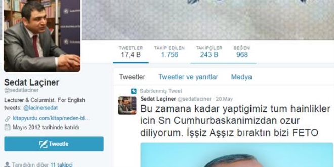 �OM� eski rekt�r� La�iner'in twitter hesab� hacklendi