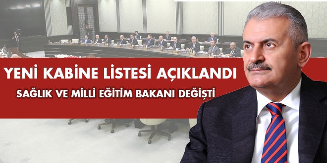 Yeni Kabine listesi açıklandı
