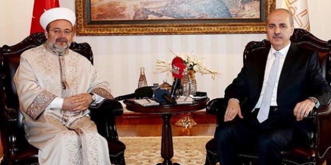 Kurtulmuş, Diyanet İşleri Başkanı Görmez'den brifing aldı