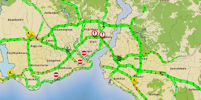 İstanbul trafiği bu kez yemyeşil oldu