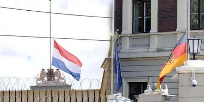 Almanya ve Hollanda bayraklarını yarıya indirdi