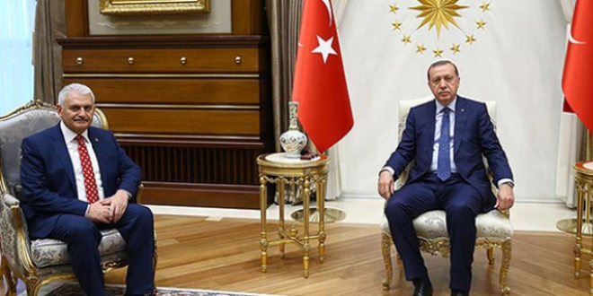 Cumhurbakan Erdoan'n, Babakan Yldrm' kabul etti