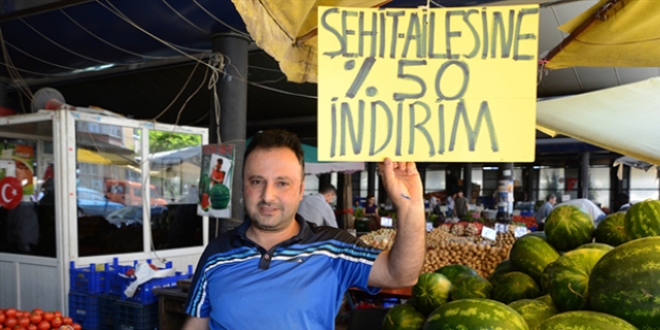 Pazarcıdan şehit yakınlarına indirim