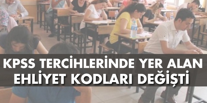 KPSS tercihlerinde yer alan ehliyet kodları değişti